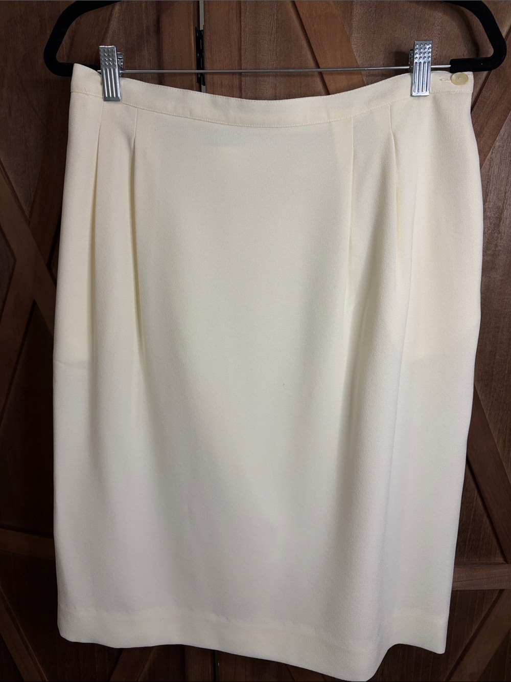 🇨🇦JONES NEW YORK Vintage Cream Midi Skirt Tailored Pencil Skirt SIZE 16
